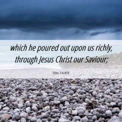 Picture 06 - Titus 3:6 ASV - which he poured out upon us richly, through Jesus - Bible Verse Picture