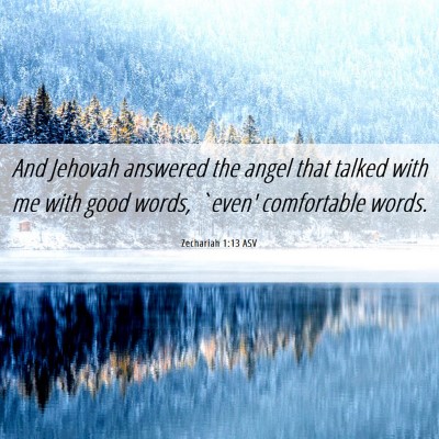 Picture 06 - Zechariah 1:13 ASV - And Jehovah answered the angel that talked with - Bible Verse Picture