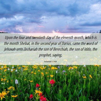 Picture 06 - Zechariah 1:7 ASV - Upon the four and twentieth day of the eleventh - Bible Verse Picture