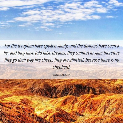 Picture 06 - Zechariah 10:2 ASV - For the teraphim have spoken vanity, and the - Bible Verse Picture