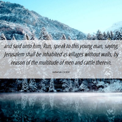 Picture 06 - Zechariah 2:4 ASV - and said unto him, Run, speak to this young man, - Bible Verse Picture