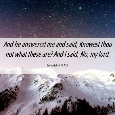 Picture 06 - Zechariah 4:13 ASV - And he answered me and said, Knowest thou not - Bible Verse Picture