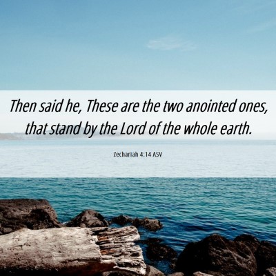Picture 06 - Zechariah 4:14 ASV - Then said he, These are the two anointed ones, - Bible Verse Picture