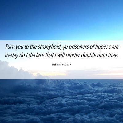 Picture 06 - Zechariah 9:12 ASV - Turn you to the stronghold, ye prisoners of hope: - Bible Verse Picture