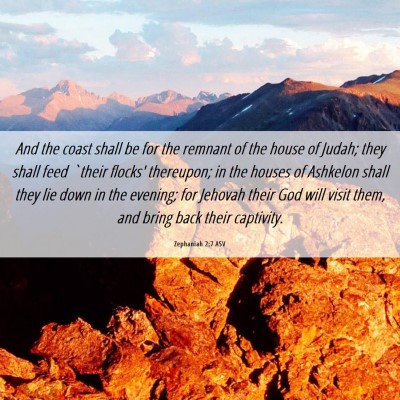 Picture 06 - Zephaniah 2:7 ASV - And the coast shall be for the remnant of the - Bible Verse Picture