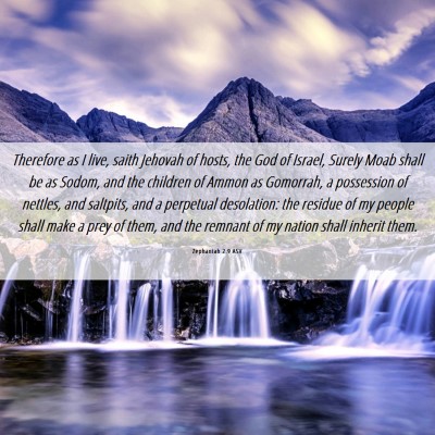 Picture 06 - Zephaniah 2:9 ASV - Therefore as I live, saith Jehovah of hosts, the - Bible Verse Picture