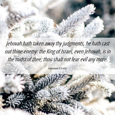Picture 06 - Zephaniah 3:15 ASV - Jehovah hath taken away thy judgments, he hath - Bible Verse Picture