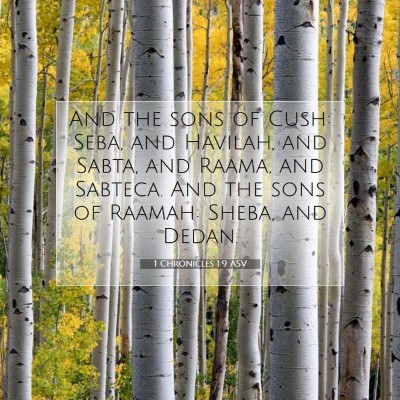 Picture 07 - 1 Chronicles 1:9 ASV - And the sons of Cush: Seba, and Havilah, and - Bible Verse Picture