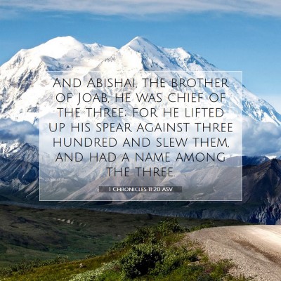 Picture 07 - 1 Chronicles 11:20 ASV - And Abishai, the brother of Joab, he was chief of - Bible Verse Picture