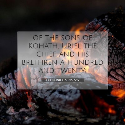 Picture 07 - 1 Chronicles 15:5 ASV - of the sons of Kohath, Uriel the chief, and his - Bible Verse Picture