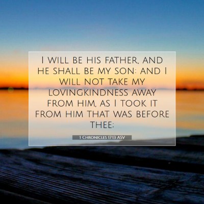 Picture 07 - 1 Chronicles 17:13 ASV - I will be his father, and he shall be my son: and - Bible Verse Picture