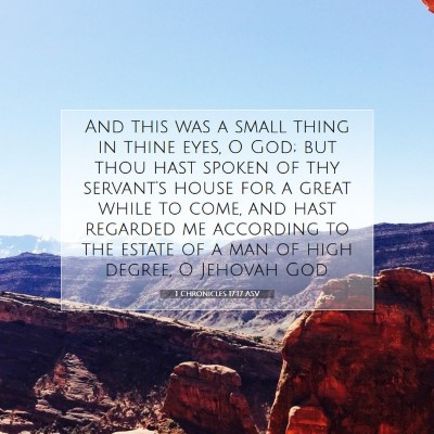 Picture 07 - 1 Chronicles 17:17 ASV - And this was a small thing in thine eyes, O God; - Bible Verse Picture