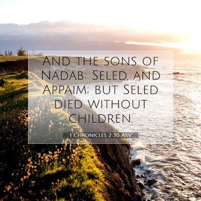 Picture 07 - 1 Chronicles 2:30 ASV - And the sons of Nadab: Seled, and Appaim; but - Bible Verse Picture