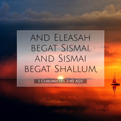 Picture 07 - 1 Chronicles 2:40 ASV - and Eleasah begat Sismai, and Sismai begat - Bible Verse Picture