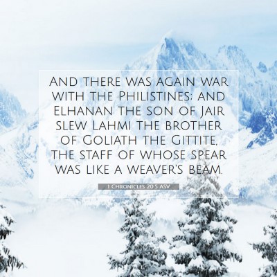 Picture 07 - 1 Chronicles 20:5 ASV - And there was again war with the Philistines; and - Bible Verse Picture