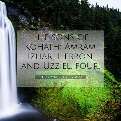 Picture 07 - 1 Chronicles 23:12 ASV - The sons of Kohath: Amram, Izhar, Hebron, and - Bible Verse Picture
