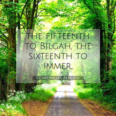 Picture 07 - 1 Chronicles 24:14 ASV - the fifteenth to Bilgah, the sixteenth to - Bible Verse Picture