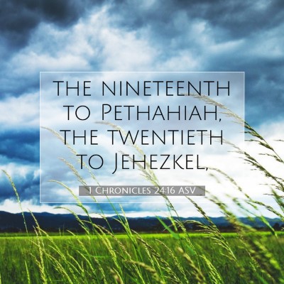 Picture 07 - 1 Chronicles 24:16 ASV - the nineteenth to Pethahiah, the twentieth to - Bible Verse Picture