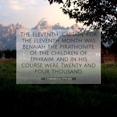 Picture 07 - 1 Chronicles 27:14 ASV - The eleventh `captain' for the eleventh month was - Bible Verse Picture