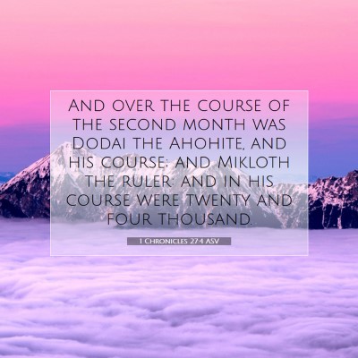 Picture 07 - 1 Chronicles 27:4 ASV - And over the course of the second month was Dodai - Bible Verse Picture