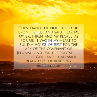 Picture 07 - 1 Chronicles 28:2 ASV - Then David the king stood up upon his feet, and - Bible Verse Picture