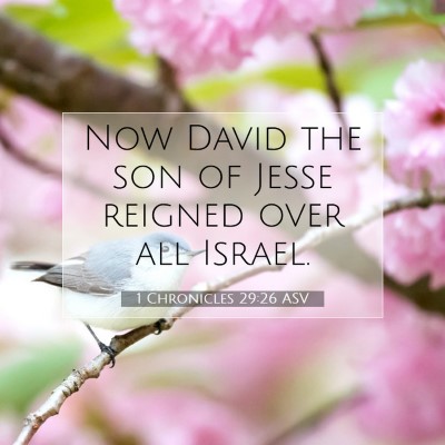 Picture 07 - 1 Chronicles 29:26 ASV - Now David the son of Jesse reigned over all - Bible Verse Picture