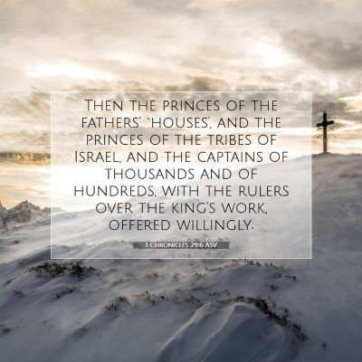 Picture 07 - 1 Chronicles 29:6 ASV - Then the princes of the fathers' `houses', and - Bible Verse Picture