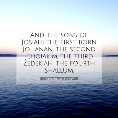 Picture 07 - 1 Chronicles 3:15 ASV - And the sons of Josiah: the first-born Johanan, - Bible Verse Picture