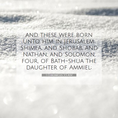 Picture 07 - 1 Chronicles 3:5 ASV - and these were born unto him in Jerusalem: - Bible Verse Picture