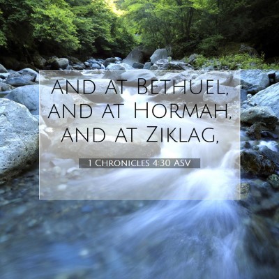 Picture 07 - 1 Chronicles 4:30 ASV - and at Bethuel, and at Hormah, and at - Bible Verse Picture