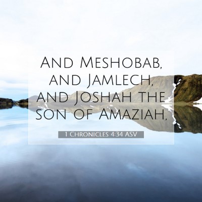 Picture 07 - 1 Chronicles 4:34 ASV - And Meshobab, and Jamlech, and Joshah the son of - Bible Verse Picture
