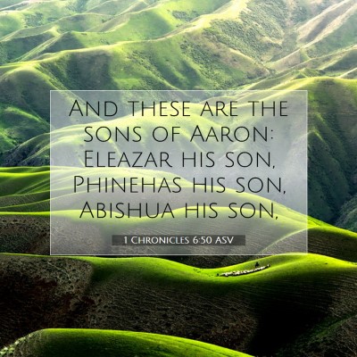 Picture 07 - 1 Chronicles 6:50 ASV - And these are the sons of Aaron: Eleazar his son, - Bible Verse Picture