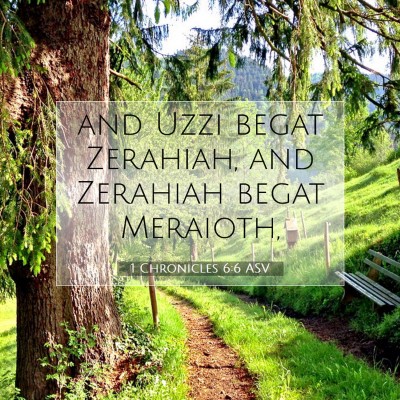 Picture 07 - 1 Chronicles 6:6 ASV - and Uzzi begat Zerahiah, and Zerahiah begat - Bible Verse Picture