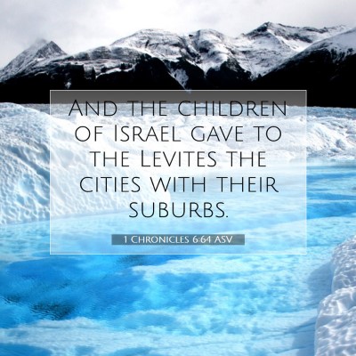 Picture 07 - 1 Chronicles 6:64 ASV - And the children of Israel gave to the Levites - Bible Verse Picture