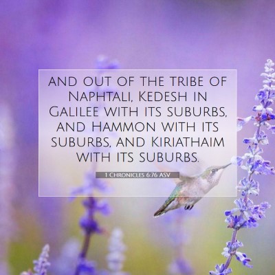 Picture 07 - 1 Chronicles 6:76 ASV - and out of the tribe of Naphtali, Kedesh in - Bible Verse Picture