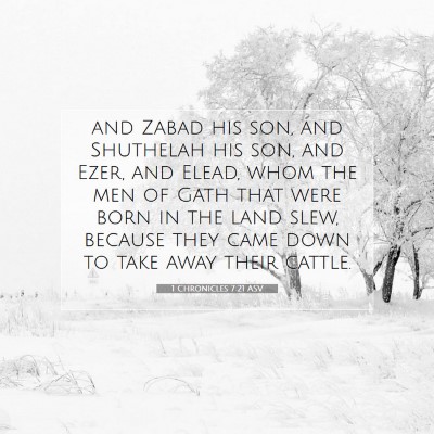 Picture 07 - 1 Chronicles 7:21 ASV - and Zabad his son, and Shuthelah his son, and - Bible Verse Picture