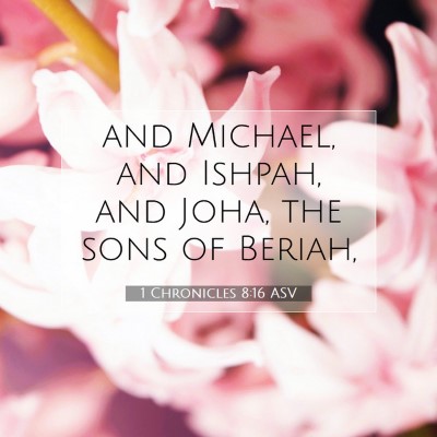 Picture 07 - 1 Chronicles 8:16 ASV - and Michael, and Ishpah, and Joha, the sons of - Bible Verse Picture