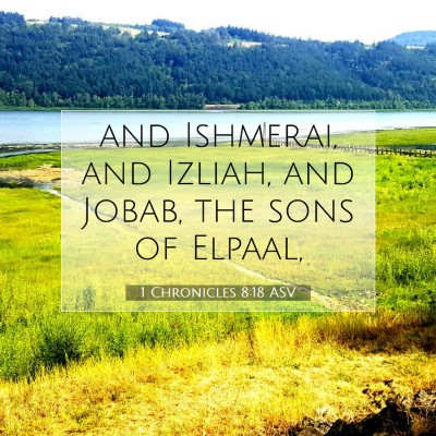 Picture 07 - 1 Chronicles 8:18 ASV - and Ishmerai, and Izliah, and Jobab, the sons of - Bible Verse Picture