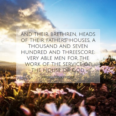 Picture 07 - 1 Chronicles 9:13 ASV - and their brethren, heads of their fathers' - Bible Verse Picture