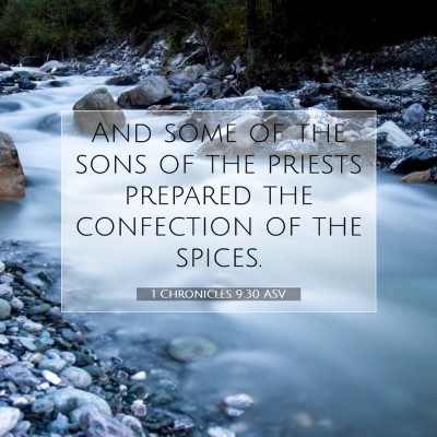 Picture 07 - 1 Chronicles 9:30 ASV - And some of the sons of the priests prepared the - Bible Verse Picture