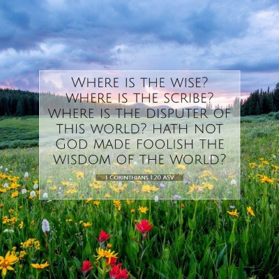 Picture 07 - 1 Corinthians 1:20 ASV - Where is the wise? where is the scribe? where is - Bible Verse Picture