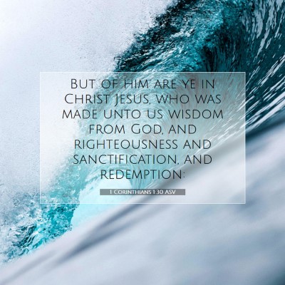 Picture 07 - 1 Corinthians 1:30 ASV - But of him are ye in Christ Jesus, who was made - Bible Verse Picture