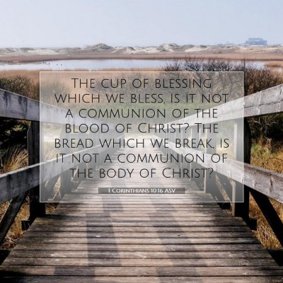 Picture 07 - 1 Corinthians 10:16 ASV - The cup of blessing which we bless, is it not a - Bible Verse Picture