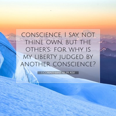 Picture 07 - 1 Corinthians 10:29 ASV - conscience, I say, not thine own, but the - Bible Verse Picture