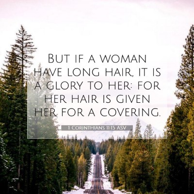 Picture 07 - 1 Corinthians 11:15 ASV - But if a woman have long hair, it is a glory to - Bible Verse Picture