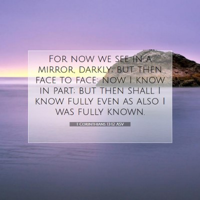 Picture 07 - 1 Corinthians 13:12 ASV - For now we see in a mirror, darkly; but then face - Bible Verse Picture