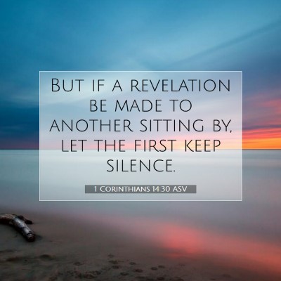 Picture 07 - 1 Corinthians 14:30 ASV - But if a revelation be made to another sitting - Bible Verse Picture