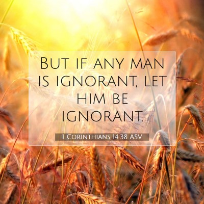 Picture 07 - 1 Corinthians 14:38 ASV - But if any man is ignorant, let him be - Bible Verse Picture