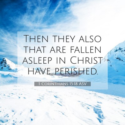 Picture 07 - 1 Corinthians 15:18 ASV - Then they also that are fallen asleep in Christ - Bible Verse Picture