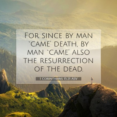 Picture 07 - 1 Corinthians 15:21 ASV - For since by man `came' death, by man `came' also - Bible Verse Picture